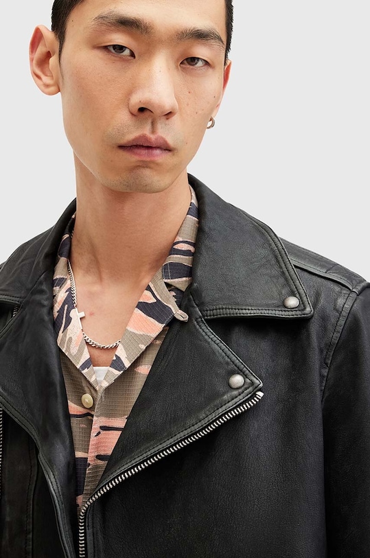 Odzież AllSaints kurtka skórzana ROSSER BIKER M001LA czarny