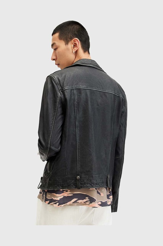AllSaints geaca de piele ROSSER BIKER M001LA negru