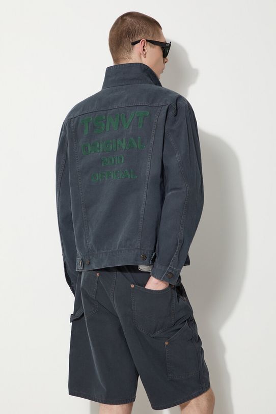 thisisneverthat geacă din denim Trucker necaptusit bleumarin TN241WOWLS06