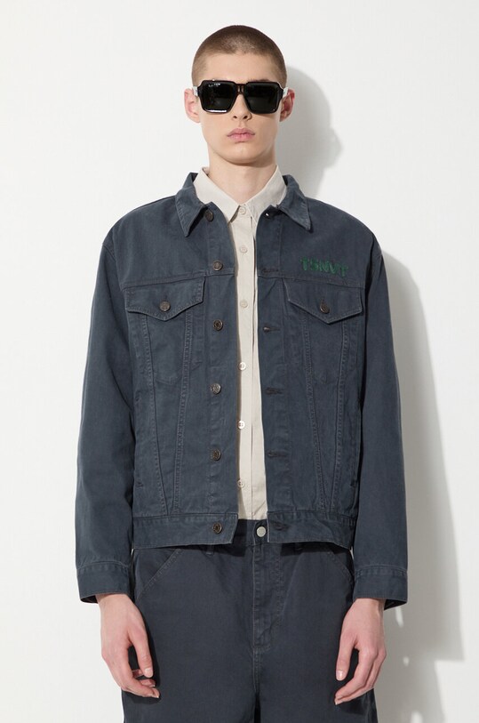 Одежда Джинсовая куртка thisisneverthat Trucker TN241WOWLS06 тёмно-синий