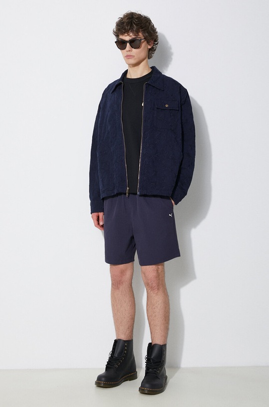 Bavlnená bunda Corridor Floral Embroidered Zip Jacket JKT0019 tmavomodrá SS24