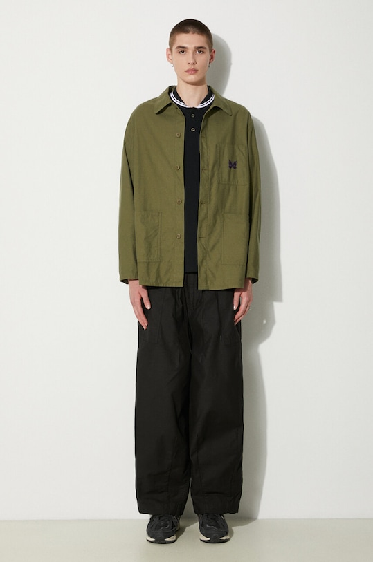 Needles cotton shirt D.N. Coverall OT179 green SS24