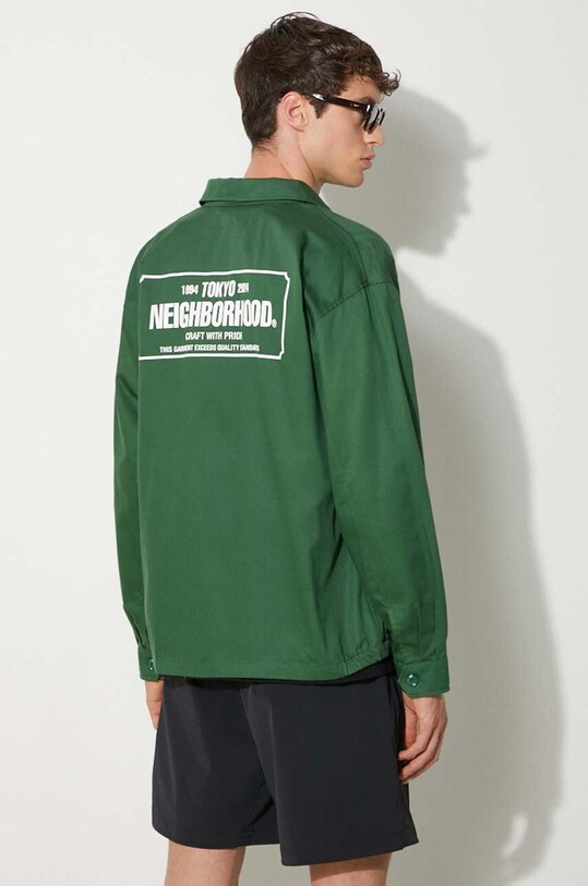 Oblečenie Bavlnená bunda NEIGHBORHOOD Zip Work Jacket 241TSNH.JKM02 zelená