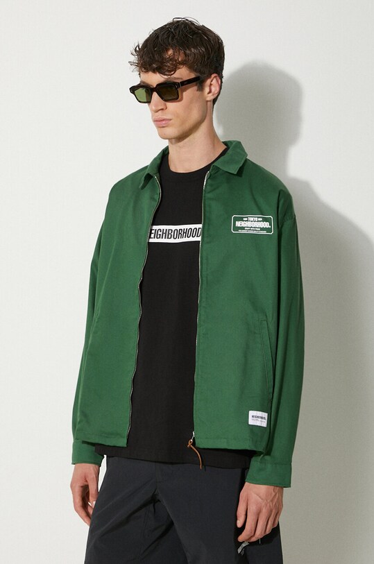 Bavlnená bunda NEIGHBORHOOD Zip Work Jacket zelená 241TSNH.JKM02
