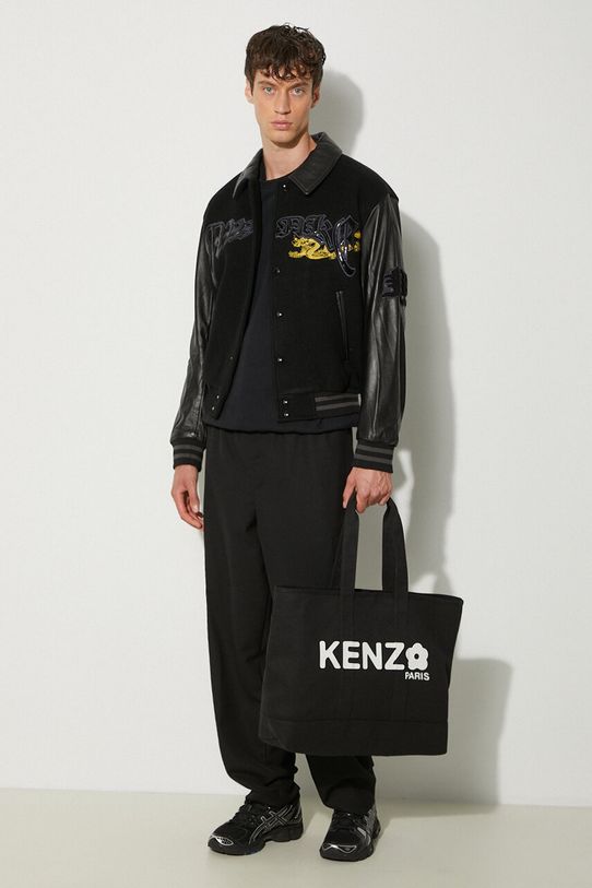 Vlněná bunda Awake NY Varsity Jacket SP24.OT001 černá SS24