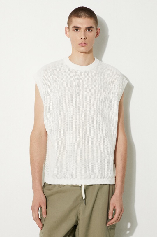 Βαμβακερό γιλέκο MKI MIYUKI ZOKU Loose Gauge Vest κανονικό μπεζ LOOSE.GAUGE.VEST