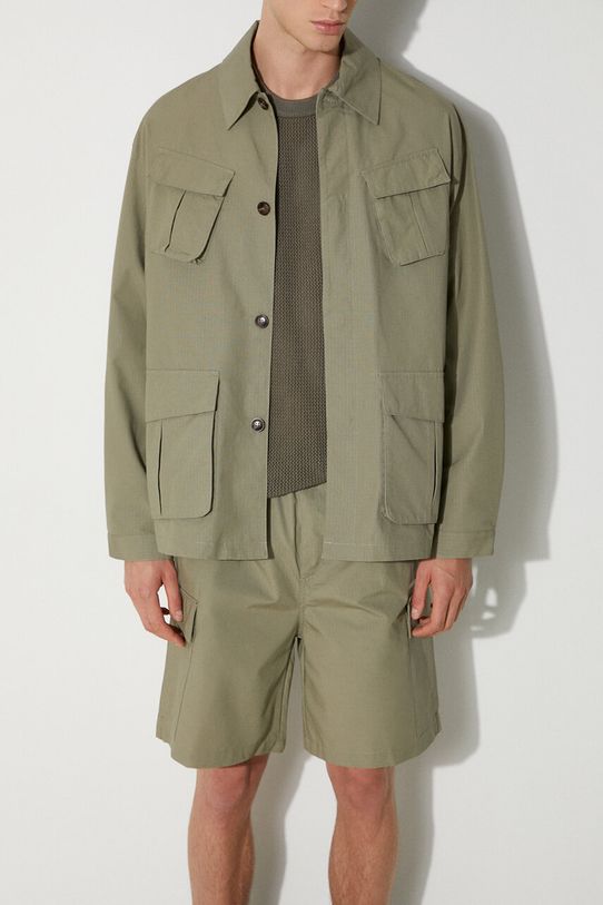 Pamučna jakna MKI MIYUKI ZOKU Ripstop Cargo Jacket za prijelazno razdoblje zelena RIPSTOP.CARGO.JACKET