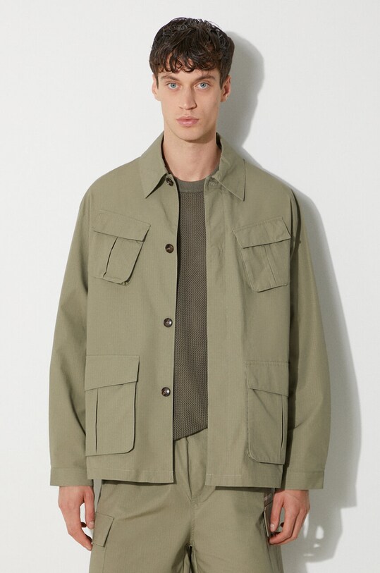 Хлопковая куртка MKI MIYUKI ZOKU Ripstop Cargo Jacket зелёный RIPSTOP.CARGO.JACKET