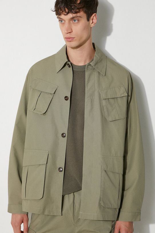 Βαμβακερό σακάκι MKI MIYUKI ZOKU Ripstop Cargo Jacket RIPSTOP.CARGO.JACKET πράσινο