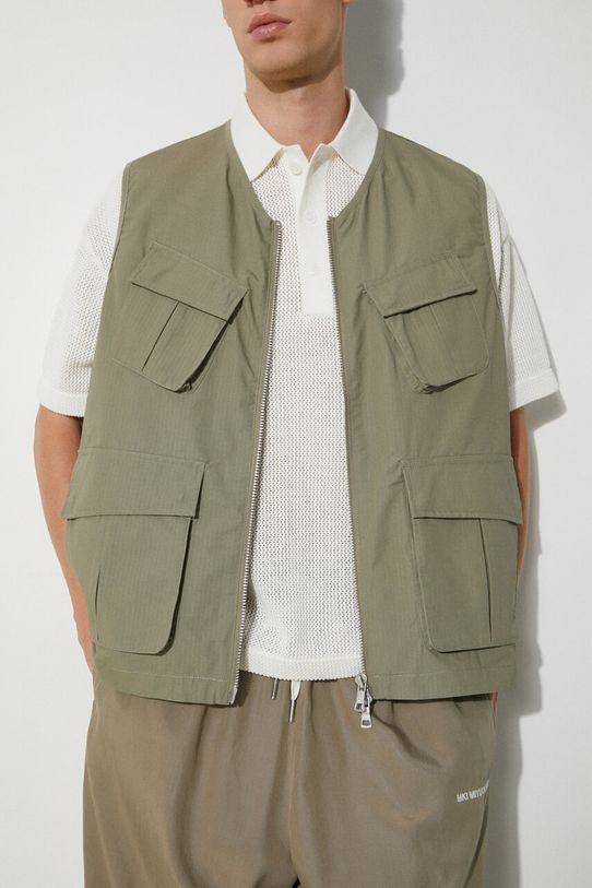 MKI MIYUKI ZOKU bezrękawnik bawełniany Ripstop Cargo Vest nieocieplane zielony RIPSTOP.CARGO.VEST