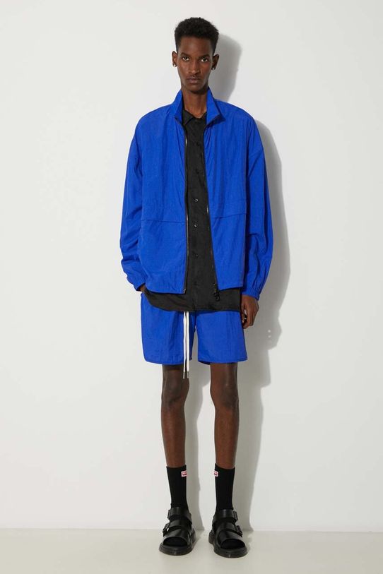 Μπουφάν MKI MIYUKI ZOKU Crinkle Nyon Track Jacket CRINKLE.NYON.TRACK.JACK μπλε SS24