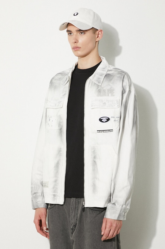 Джинсова куртка AAPE білий AAPLJM7644XBM
