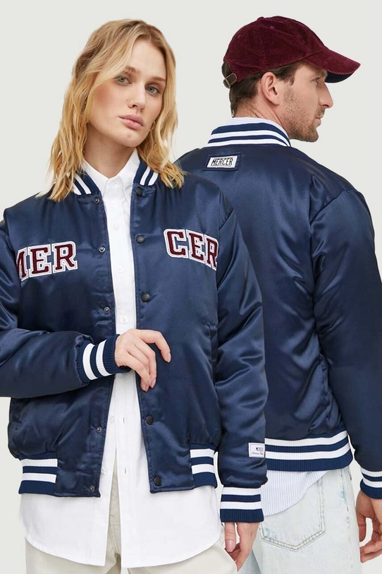 The Mercer Brand kurtka bomber Mercer Varsity bez kaptura granatowy ME0484204953