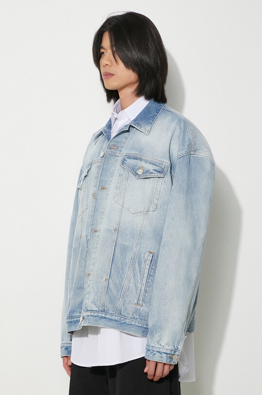 Džínová bunda VETEMENTS Logo Denim Jacket modrá UE64JA390N