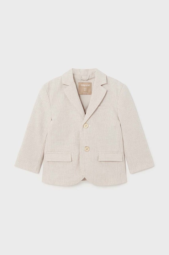 Detské sako s prímesou ľanu Mayoral látka béžová 1444.3E.Baby.PPYH