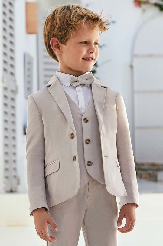 Dječji sako s lanom Mayoral tkanina bež 3486.5B.Mini.PPYH