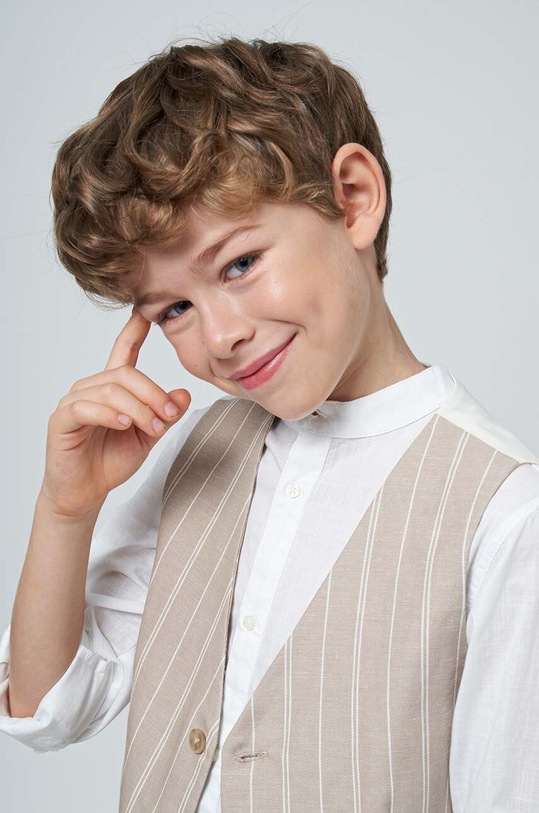 Mayoral kamizelka z domieszką lnu dziecięca 6341.7A.Junior.PPYH szary