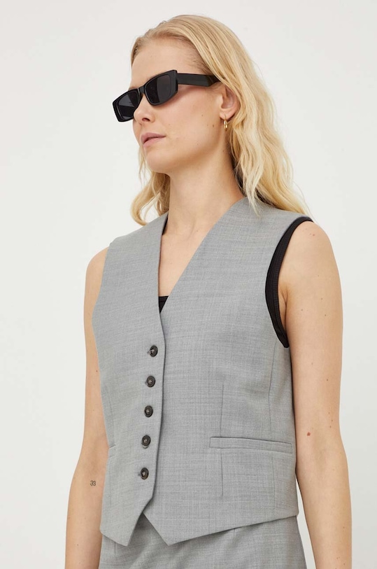 Herskind kamizelka z domieszką wełny Mister tkanina szary 5004879