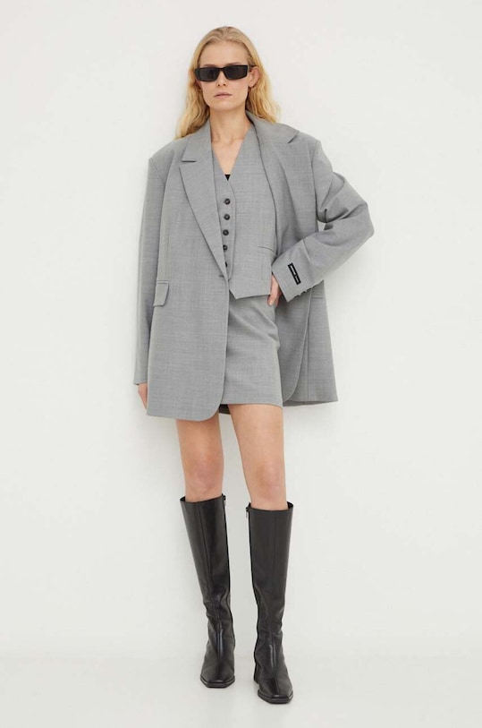 Herskind kamizelka z domieszką wełny Mister 5004879 szary SS24