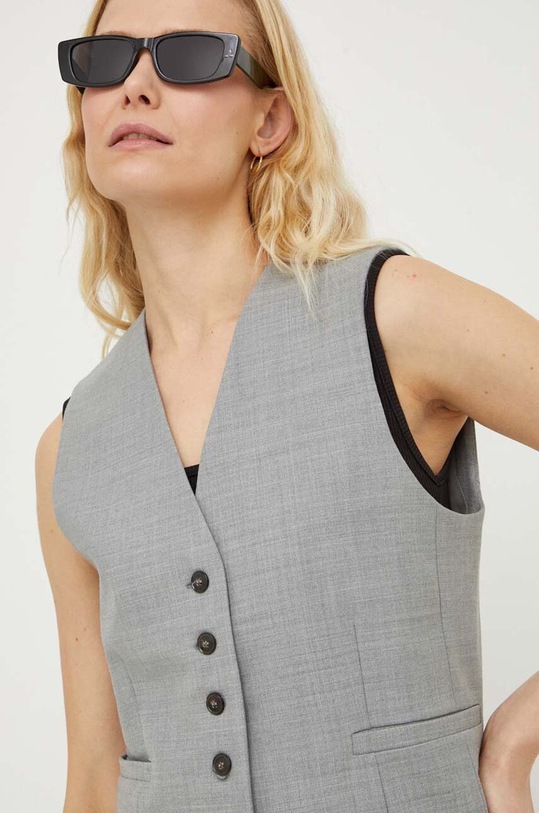 Herskind kamizelka z domieszką wełny Mister szary 5004879