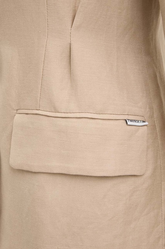 Twinset marynarka lniana 241LL2PAA beżowy