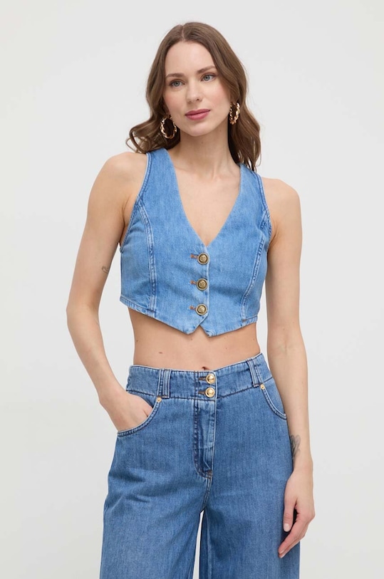 Джинсовый жилет Twinset 241TP2632 голубой SS24