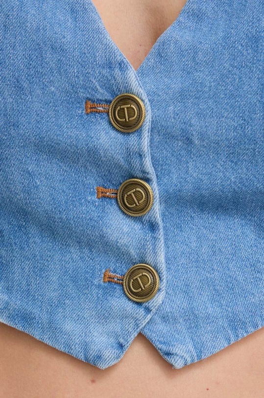 Джинсовый жилет Twinset голубой 241TP2632