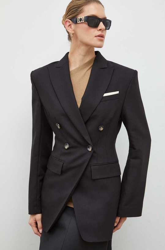 Day Birger et Mikkelsen marynarka wełniana tkanina czarny DAY65242840
