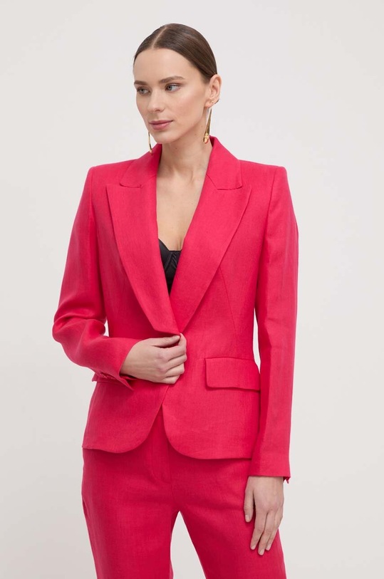 Luisa Spagnoli marynarka lniana tkanina różowy 540947