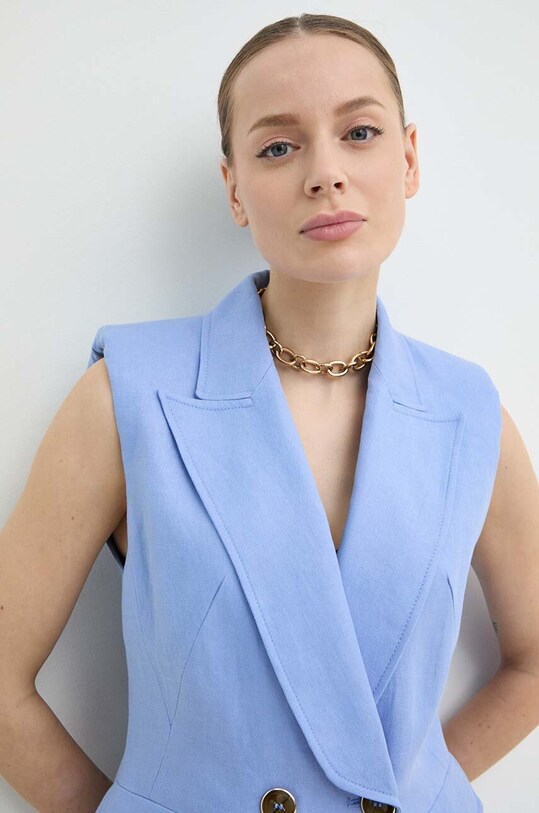 Luisa Spagnoli vestă de in VOLTA albastru 541180