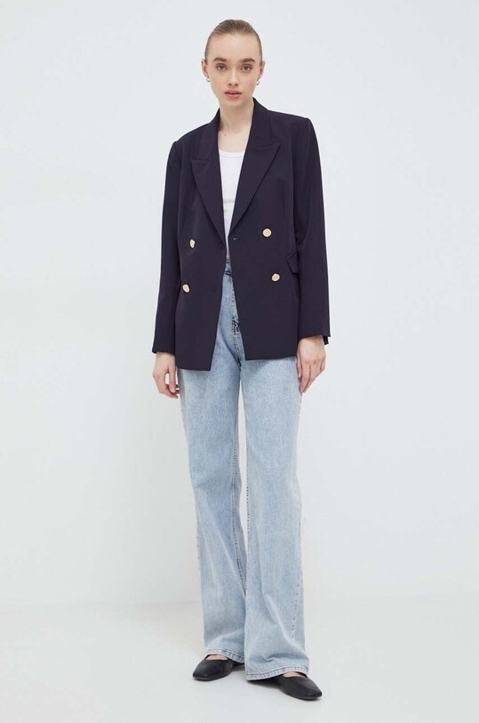 Bruuns Bazaar marynarka BBW3823 granatowy SS24