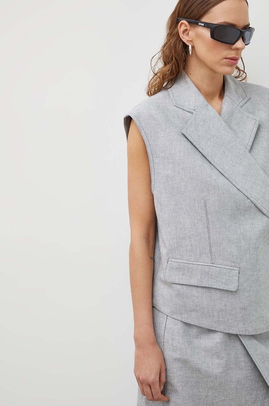 Remain vestă de in gri 501411515