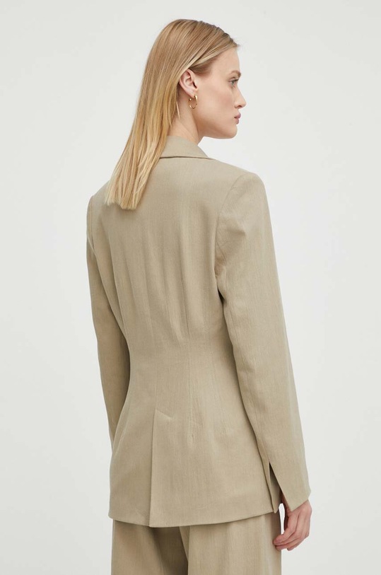 Одяг Піджак з домішкою льону Samsoe Samsoe F24100066 бежевий