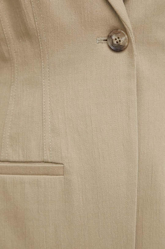 Піджак з домішкою льону Samsoe Samsoe F24100066 бежевий