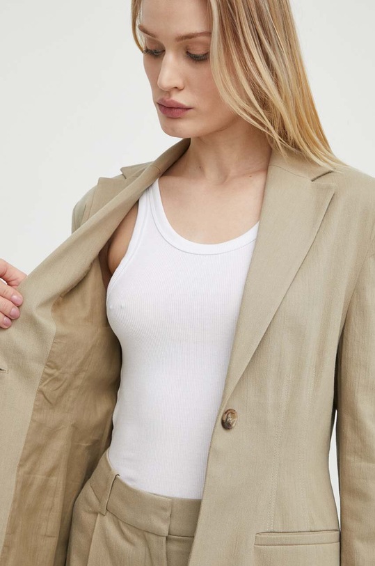 Піджак з домішкою льону Samsoe Samsoe F24100066