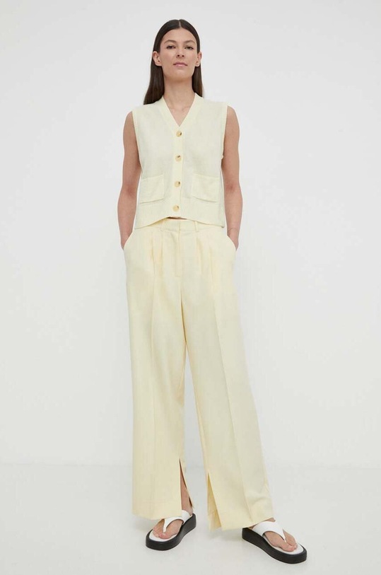 Samsoe Samsoe kamizelka wełniana MEGAN F23100023 żółty SS24