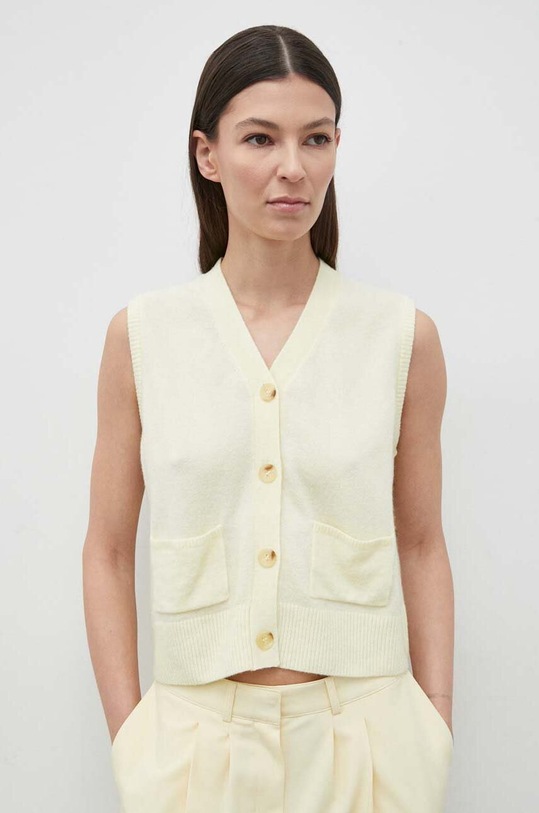Samsoe Samsoe kamizelka wełniana MEGAN żółty F23100023