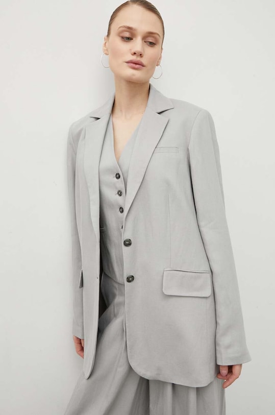 Піджак з домішкою льону Herskind сірий 5116840