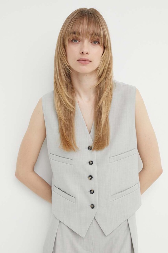Жилетка з домішкою вовни Day Birger et Mikkelsen Rudy - Classic Wool Blend з підкладкою сірий DAY65243157