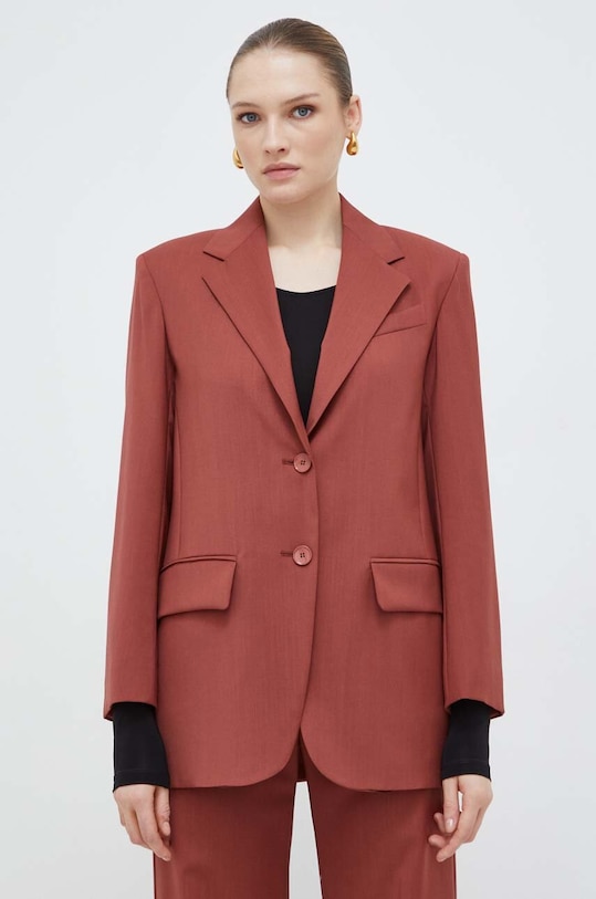 Weekend Max Mara marynarka wełniana tkanina czerwony 2415041081600