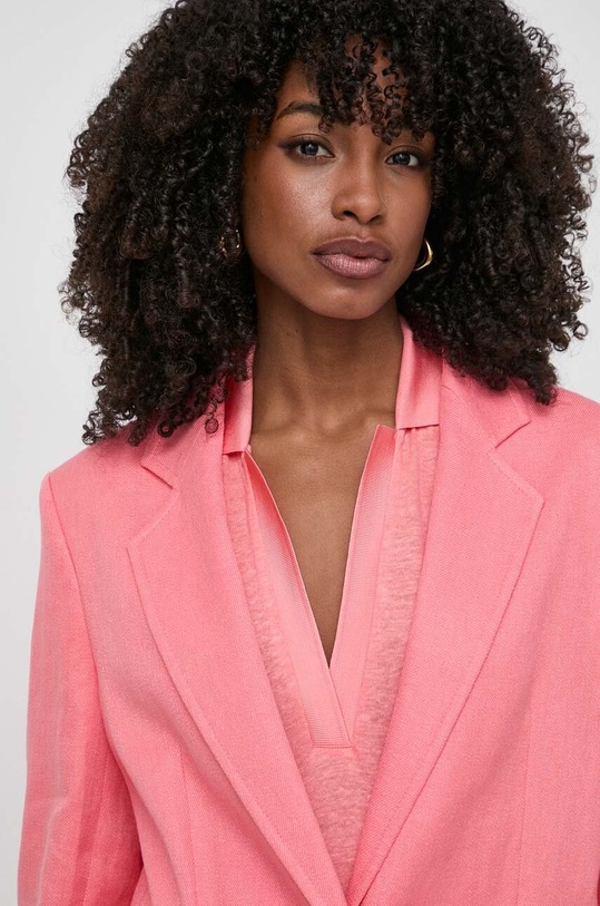 BOSS marynarka lniana różowy 50512882