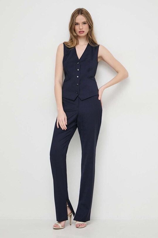 BOSS kamizelka wełniana 50517802 granatowy SS24