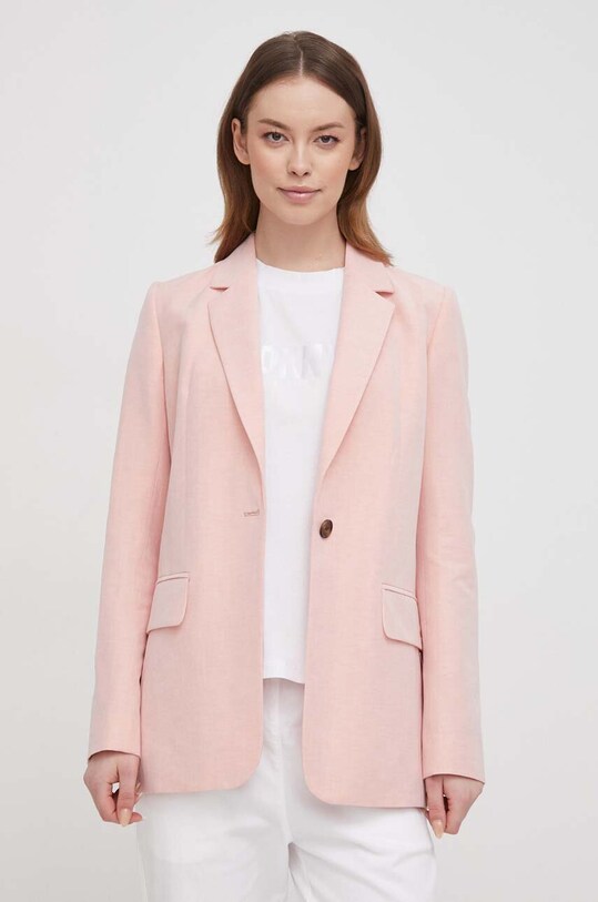 Barbour blazer din amestec de in cu captuseala roz LTA0118