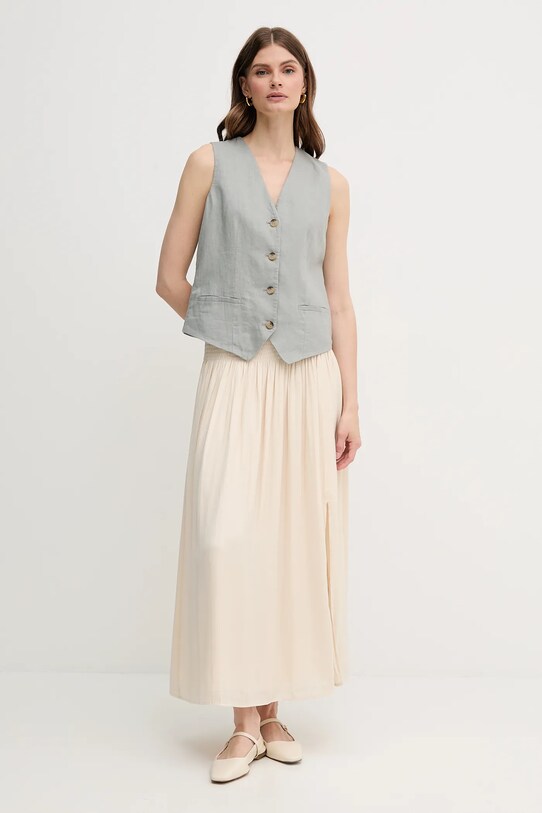 Лляний жилет United Colors of Benetton 2AGHDJ00G сірий SS25