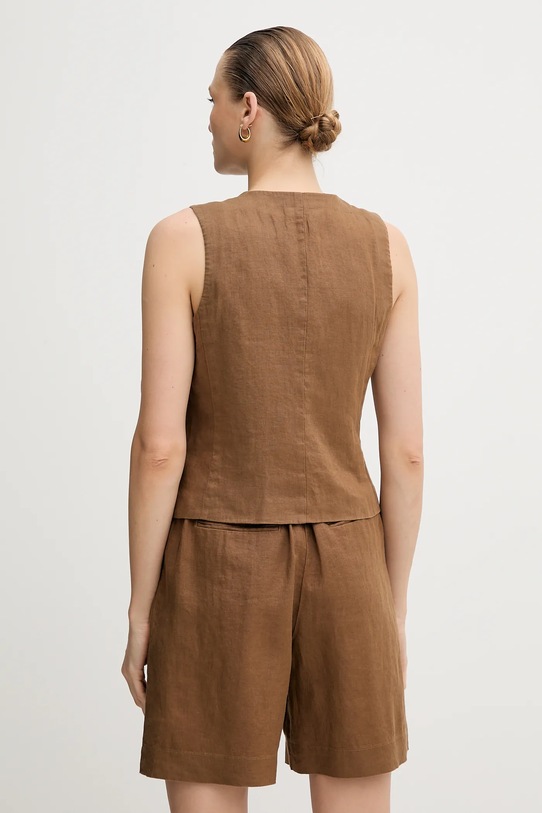 Одежда Льняной жилет United Colors of Benetton 2AGHDJ00G коричневый
