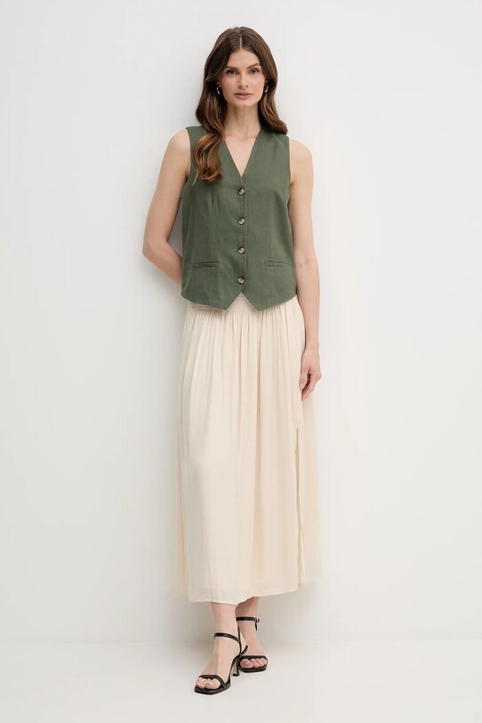 Лляний жилет United Colors of Benetton 2AGHDJ00G зелений SS25