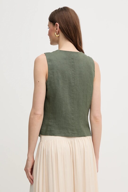 Одяг Лляний жилет United Colors of Benetton 2AGHDJ00G зелений