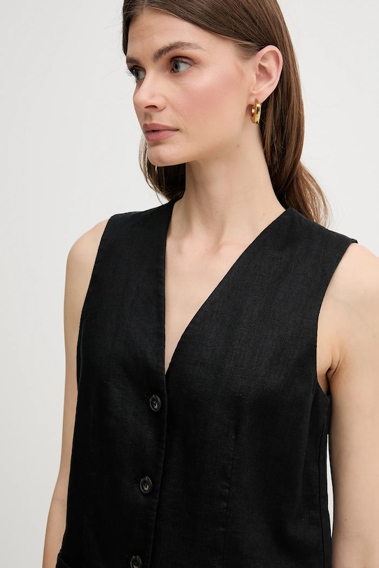 United Colors of Benetton vestă de in negru 2AGHDJ00G