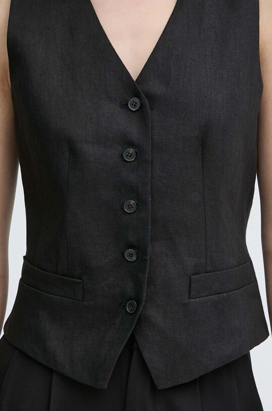 Weekend Max Mara kamizelka lniana 2415151022600 czarny