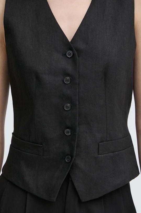 Ľanová vesta Weekend Max Mara 2415151022600 čierna